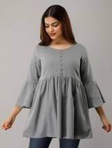 Women's Frill Sleeve Top by Groove - GRWTP17