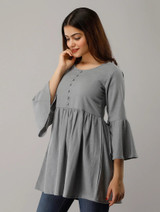 Women's Frill Sleeve Top by Groove - GRWTP17