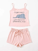 Fifth Avenue Women's WSNS22 Print Detail Top and Shorts Set