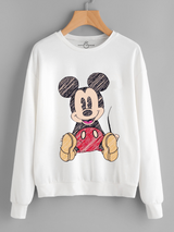 Fifth Avenue DIFT208 Cartoon Vector Printed Sweatshirt - White