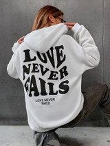Fifth Avenue DIFT212 Love Never Fails Print Hoodie - White
