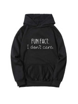 Fifth Avenue DIFT222 Fun Fact Print Hoodie - Black