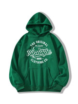 Fifth Avenue DIFT228 Vintage Print Hoodie - Green