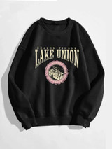 Fifth Avenue DIFT229 Lake Union Printed Sweatshirt - Black