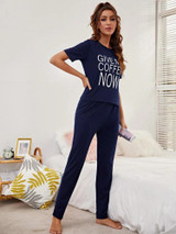Fifth Avenue Women's WSNS38 Printed T-Shirt and Pants Set