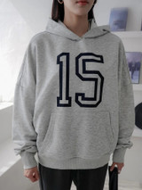 Fifth Avenue DIFT241 Number Print Hoodie - Grey