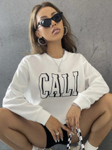 Fifth Avenue DIFT242 Text Printed Sweatshirt - White