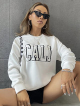 Fifth Avenue DIFT242 Text Printed Sweatshirt - White
