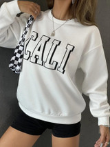 Fifth Avenue DIFT242 Text Printed Sweatshirt - White