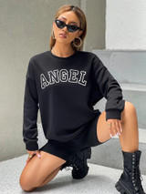Fifth Avenue DIFT243 Text Printed Sweatshirt - Black