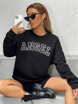Fifth Avenue DIFT243 Text Printed Sweatshirt - Black
