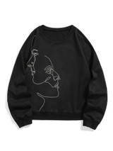 Fifth Avenue DIFT247 Figure Printed Sweatshirt - Black