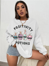 Fifth Avenue DIFT249 Magic Potions Printed Sweatshirt - White