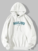 Fifth Avenue DIFT254 Malibu Print Hoodie - White