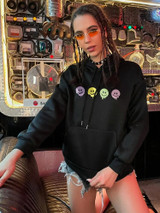 Fifth Avenue DIFT256 Face Print Hoodie - Black