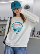 Fifth Avenue DIFT260 Adventure Printed Sweatshirt - White