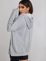 Fifth Avenue DIFT269 Laguna Beach Print Zip Hoodie - Grey