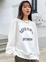 Fifth Avenue DIFT283 Super Power Optimism Printed Sweatshirt - White