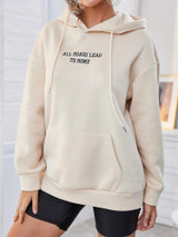 Fifth Avenue DIFT289 All Roads Lead To Rome Print Hoodie - Cream