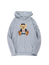 Fifth Avenue DIFT291 Bear Print Hoodie - Grey