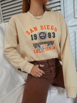 Fifth Avenue DIFT296 San Diego Printed Sweatshirt - Cream