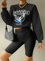 Fifth Avenue DIFT306 Lake Ontario Printed Sweatshirt - Black