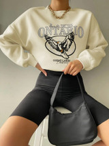 Fifth Avenue DIFT306 Lake Ontario Printed Sweatshirt - Cream
