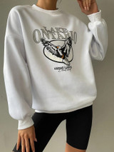 Fifth Avenue DIFT306 Lake Ontario Printed Sweatshirt - White