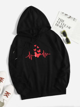 Fifth Avenue DIFT308 Butterfly Print Hoodie - Black