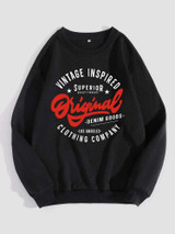 Fifth Avenue DIFT314 Vintage Printed Sweatshirt - Black