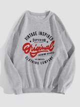 Fifth Avenue DIFT314 Vintage Printed Sweatshirt - Grey