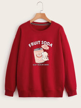 Fifth Avenue DIFT325 Fruit Soda Printed Sweatshirt - Maroon