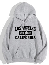 Fifth Avenue DIFT326 Los Angeles Print Hoodie - Grey