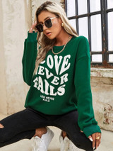 Fifth Avenue DIFT329 Love Printed Sweatshirt - Green