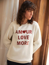 Fifth Avenue DIFT336 Love Amour Printed Sweatshirt - Cream