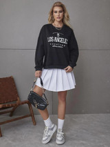 Fifth Avenue DIFT342 Los Angeles Printed Sweatshirt - Black