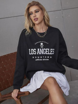 Fifth Avenue DIFT342 Los Angeles Printed Sweatshirt - Black