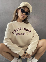 Fifth Avenue DIFT346 California Printed Sweatshirt - Cream