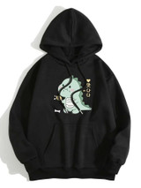 Fifth Avenue DIFT350 Cartoon Print Hoodie - Black