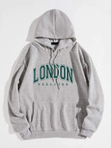 Fifth Avenue DIFT357 London Feeling Printed Hoodie - Grey
