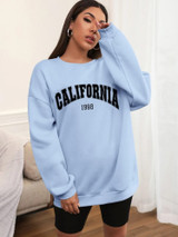 Fifth Avenue DIFT367 California Printed Sweatshirt - Light Blue