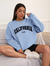 Fifth Avenue DIFT367 California Printed Sweatshirt - Light Blue
