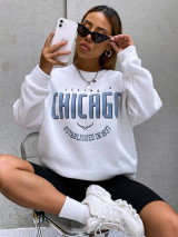 Fifth Avenue DIFT369 Chicago Printed Sweatshirt - White