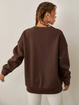Fifth Avenue DIFT371 Mushroom Printed Sweatshirt - Brown