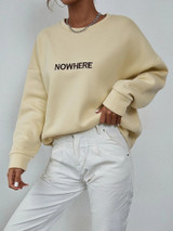 Fifth Avenue DIFT373 Nowhere Printed Sweatshirt - Cream