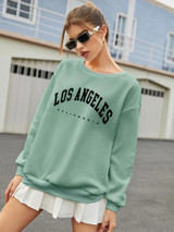 Fifth Avenue DIFT374 Los Angeles Printed Sweatshirt - Mint Green