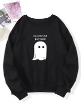 Fifth Avenue DIFT379 Boo Printed Sweatshirt - Black