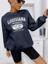 Fifth Avenue DIFT387 Baton Rouge Printed Sweatshirt - Blue