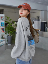 Fifth Avenue DIFT388 Mountain Printed Sweatshirt - Grey