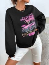 Fifth Avenue DIFT392 Custom Motor Printed Sweatshirt - Black